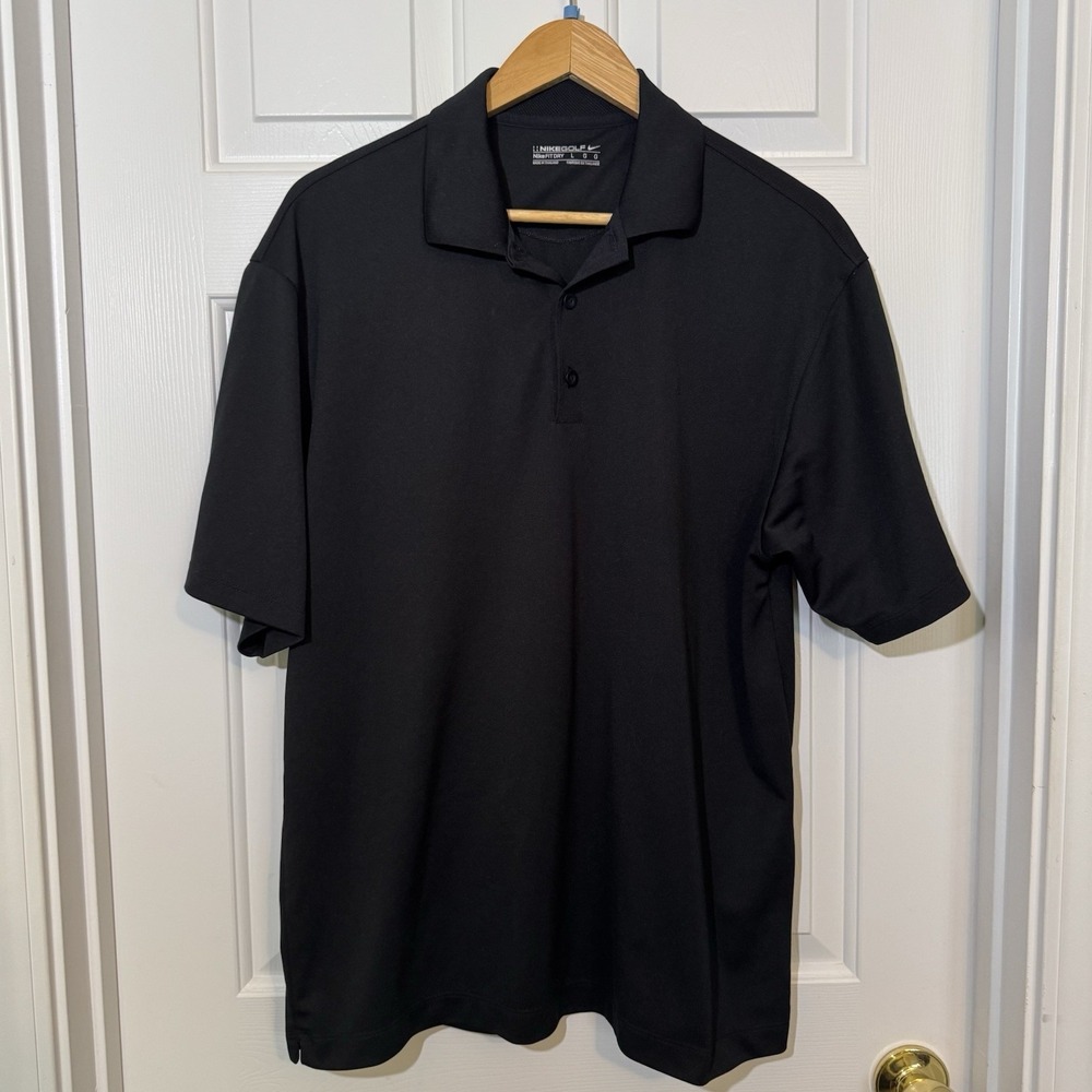 Nike Golf‎ Nike Fitdry Polo Short Sleeve Shirt Black Adult Large